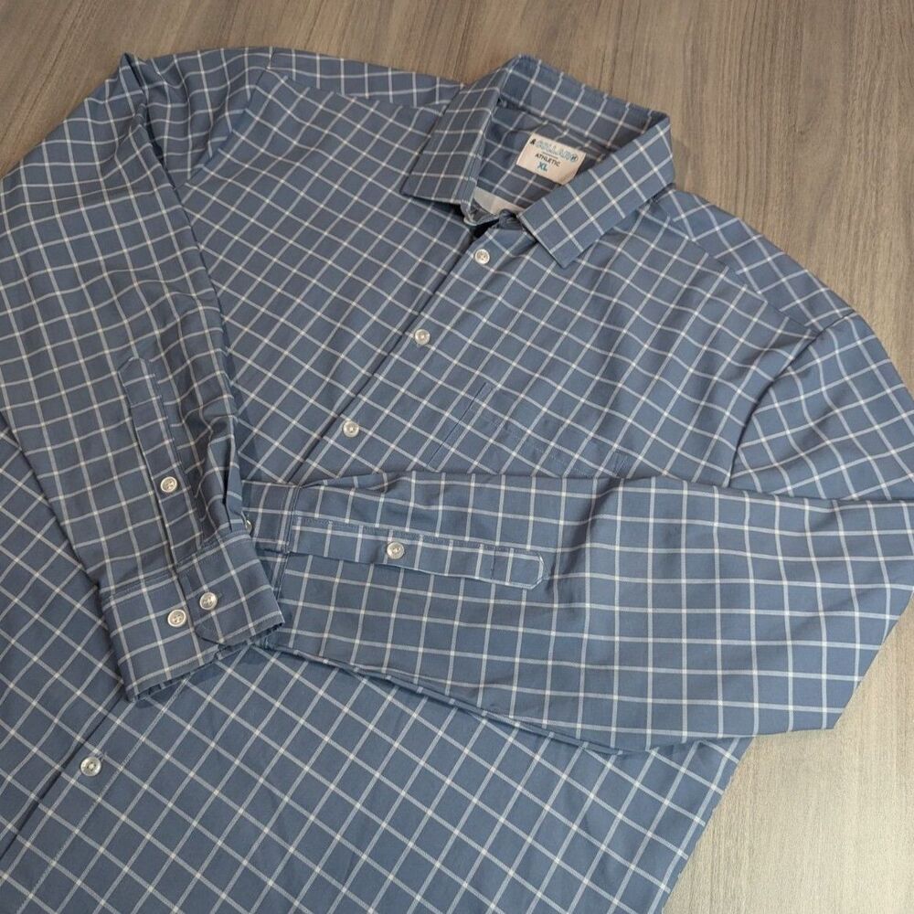 &Collar Mens Athletic Fit Plaid Long Sleeve Button Down Dress Shirt Size XL